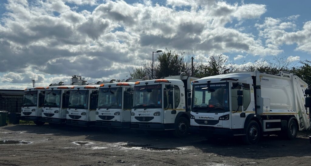 A fleet of trucks